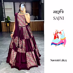 Beautiful Wine Pure Rayon Cotton Lehenga Choli