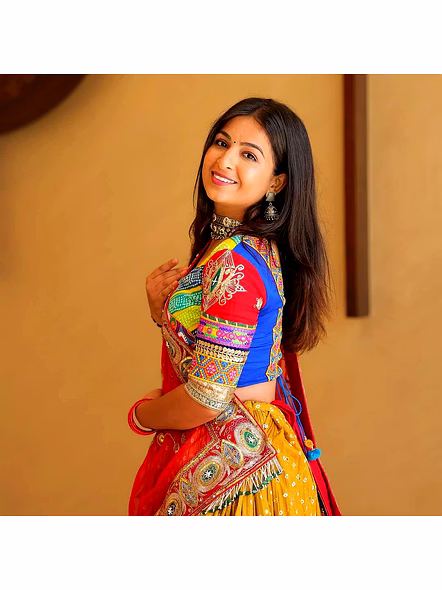 Real Mirror Work Digital print Chnaiya Choli For Navratri 100-1