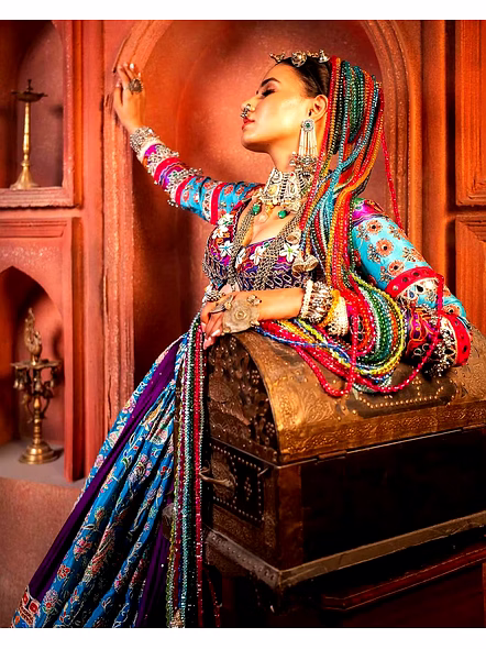 Real Mirror Work Digital print Chnaiya Choli For Navratri 106-1