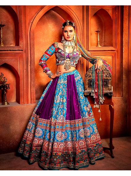 Real Mirror Work Digital print Chnaiya Choli For Navratri 106-2