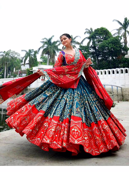 Real Mirror Work Digital print Chnaiya Choli For Navratri 109-ALC109