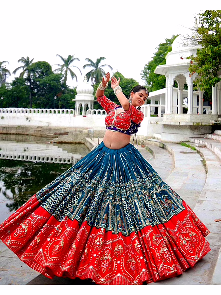 Real Mirror Work Digital print Chnaiya Choli For Navratri 109-1