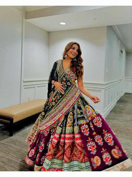 Real Mirror Work Digital print Chnaiya Choli For Navratri 111-2