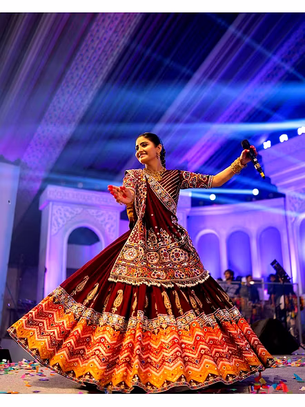 Geeta Rabari Real Mirror Work Chaniya Choli