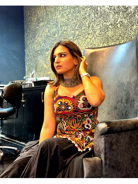 Real Mirror Work Digital Print Chaniya Choli