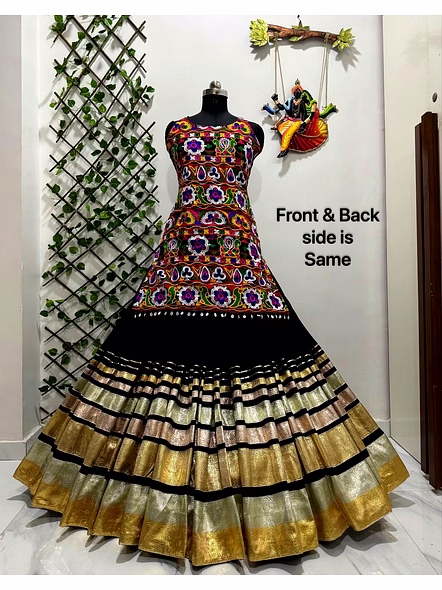 Real Mirror Work Digital Print Chaniya Choli-4