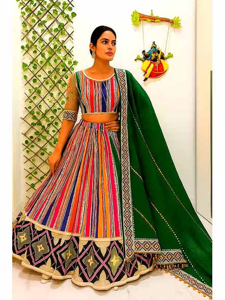 Real Mirror Work Digital print Chnaiya Choli For Navratri 118-ALC118