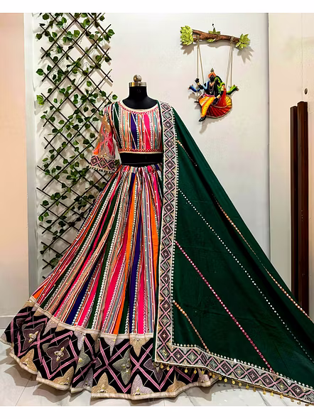 Real Mirror Work Digital print Chnaiya Choli For Navratri 118-1