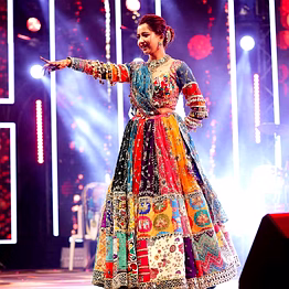 shiv kinjal dave real mirror work digital printed chaniya choli