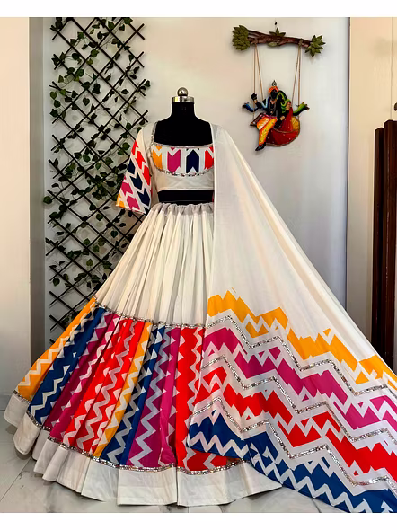 Real Mirror Work Digital print Chnaiya Choli For Navratri 120-2