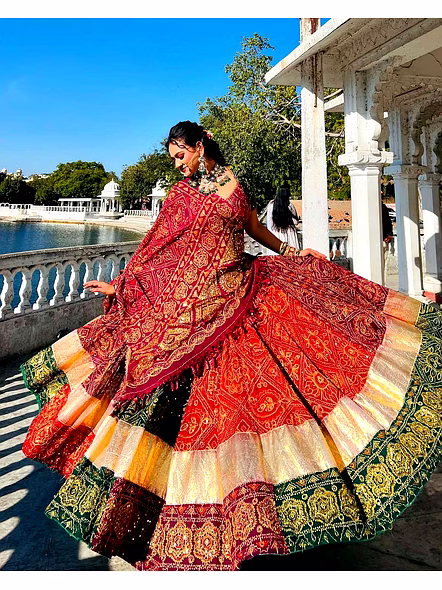 Real Mirror Work Digital print Chnaiya Choli For Navratri 122