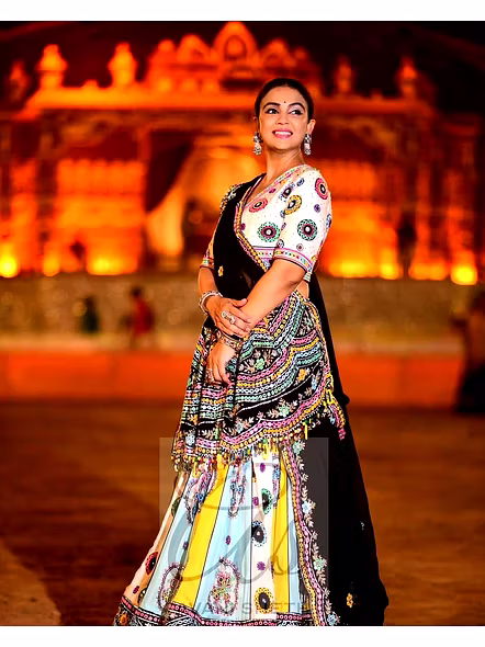 Real Mirror Work Digital print Chnaiya Choli For Navratri 124-1