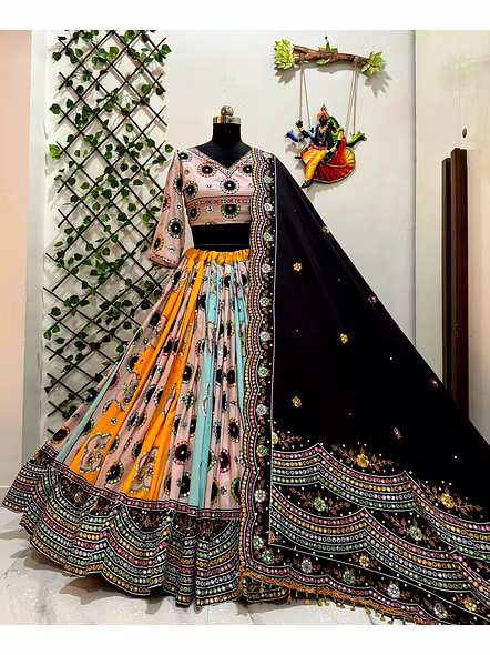 Real Mirror Work Digital print Chnaiya Choli For Navratri 124-4