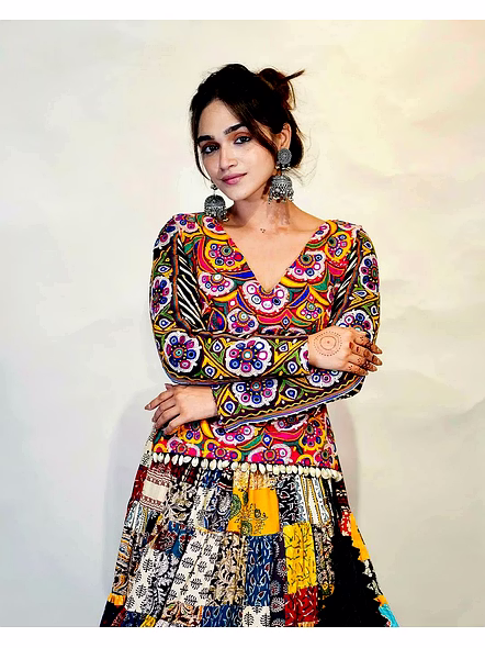 Real Mirror Work Digital print Chnaiya Choli For Navratri 125-1