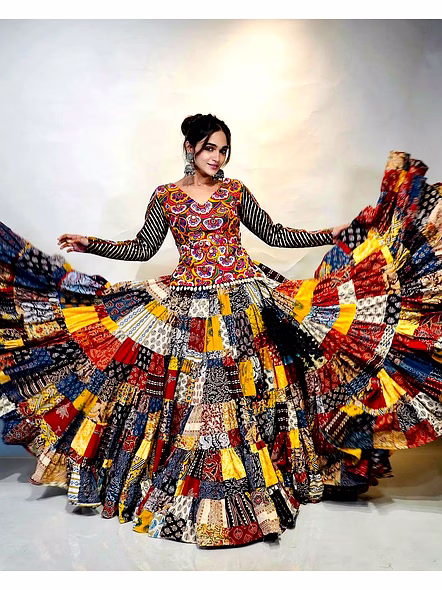 Real Mirror Work Digital print Chnaiya Choli For Navratri 125-4