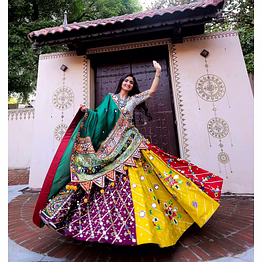 shiv geeta rabari mirror work chaniya choli