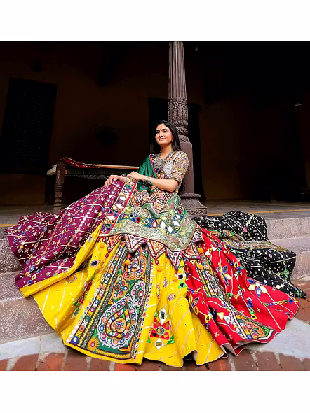 Geeta Rabari Mirror Work Chaniya Choli