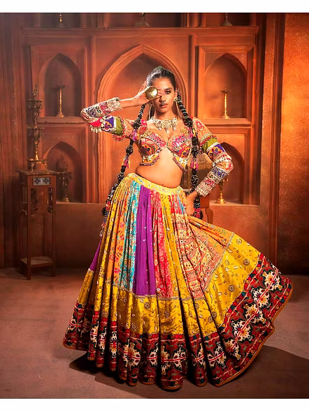 Real Mirror Work Digital print Chnaiya Choli For Navratri 128-ALC128