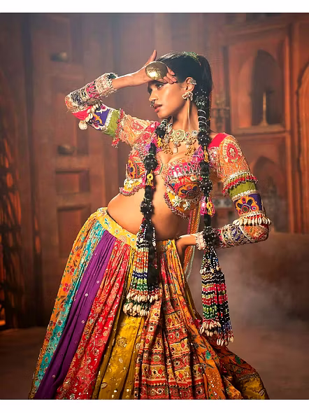 Real Mirror Work Digital print Chnaiya Choli For Navratri 128-1