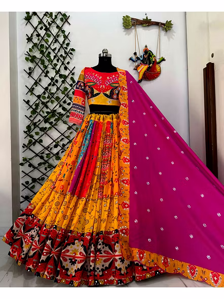 Real Mirror Work Digital print Chnaiya Choli For Navratri 128-4
