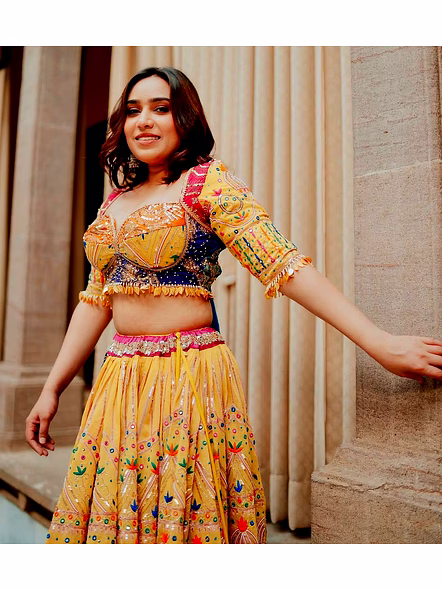 mirror work lehenga​