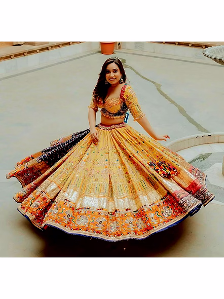 mirror work lehenga choli for navratri