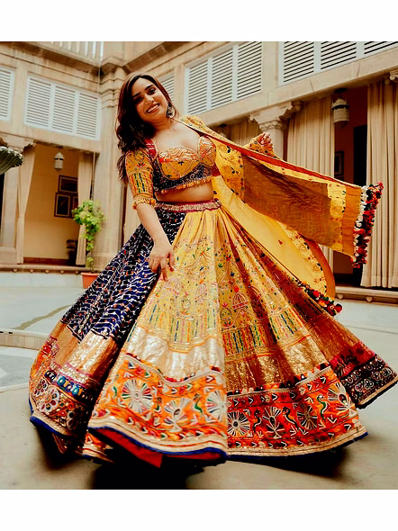 mirror work lehenga