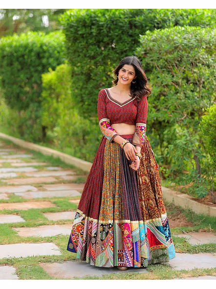 Real Mirror Work Digital print Chnaiya Choli For Navratri 131-2