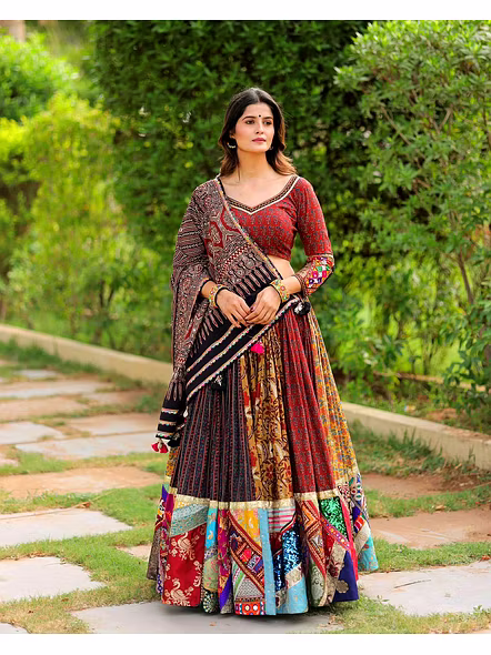 Real Mirror Work Digital print Chnaiya Choli For Navratri 131-3