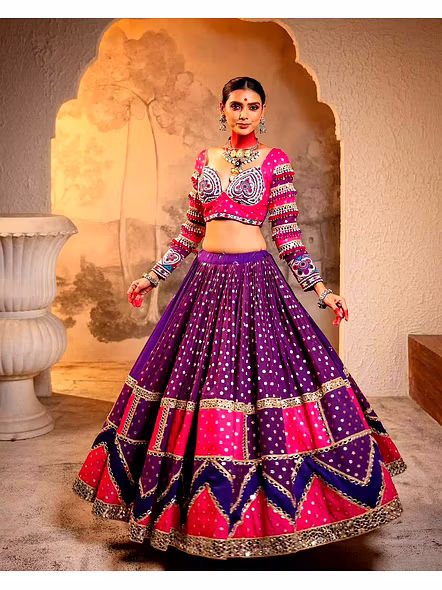 Real Mirror Work Digital print Chnaiya Choli For Navratri 132-1