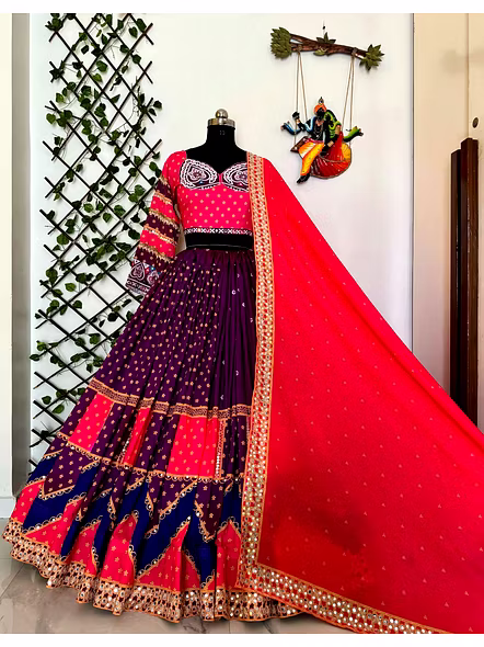 Real Mirror Work Digital print Chnaiya Choli For Navratri 132-4