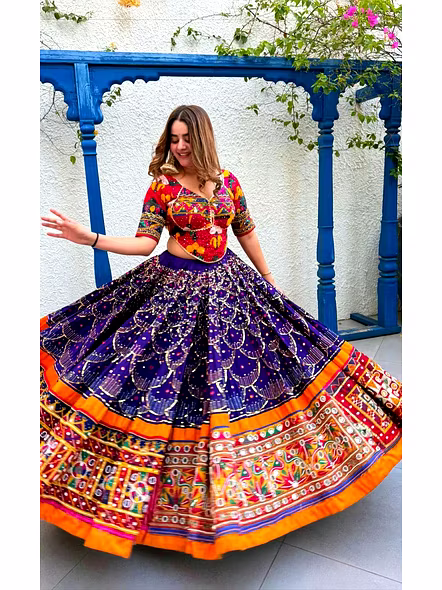 Real Mirror Work Digital print Chnaiya Choli For Navratri 133-1