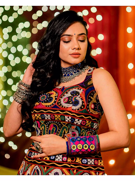 Real Mirror Work Digital print Chnaiya Choli For Navratri 134-3