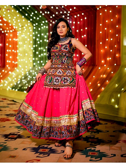 Real Mirror Work Digital print Chnaiya Choli For Navratri 134-4