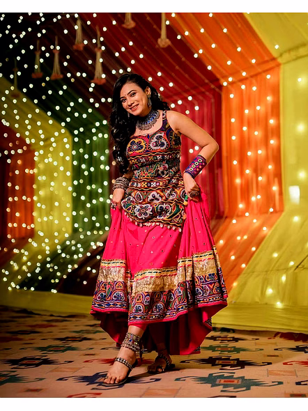 Real Mirror Work Digital print Chnaiya Choli For Navratri 134-5