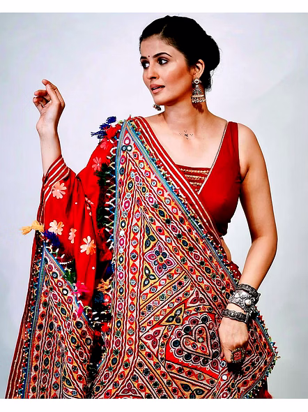 Real Mirror Work Digital print Chnaiya Choli For Navratri 136-1