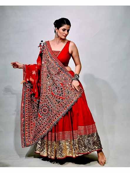 Real Mirror Work Digital print Chnaiya Choli For Navratri 136-3