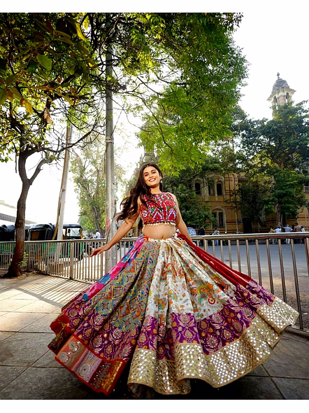 mirror work lehenga​