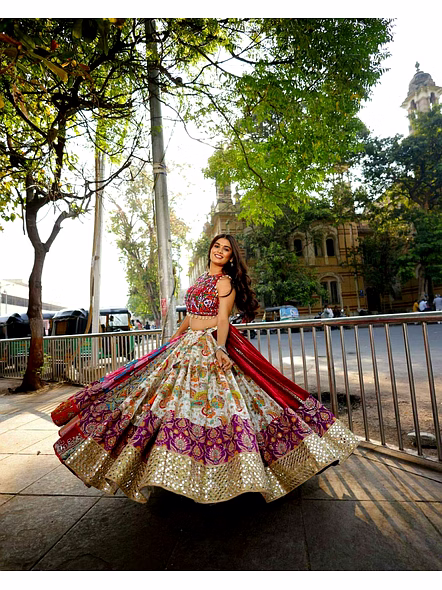 mirror work lehenga choli​