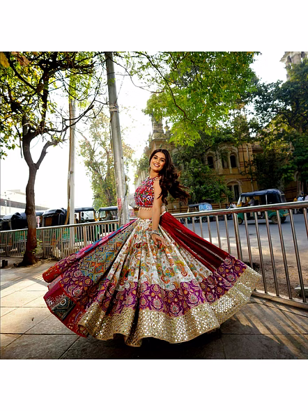 mirror work lehenga choli for navratri