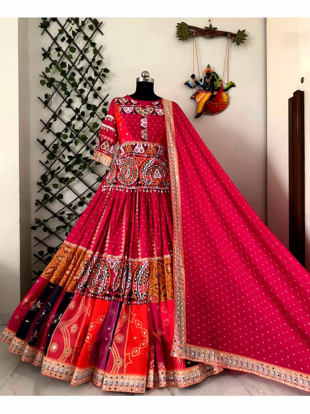 Real Mirror Work Digital print Chnaiya Choli For Navratri 139-1