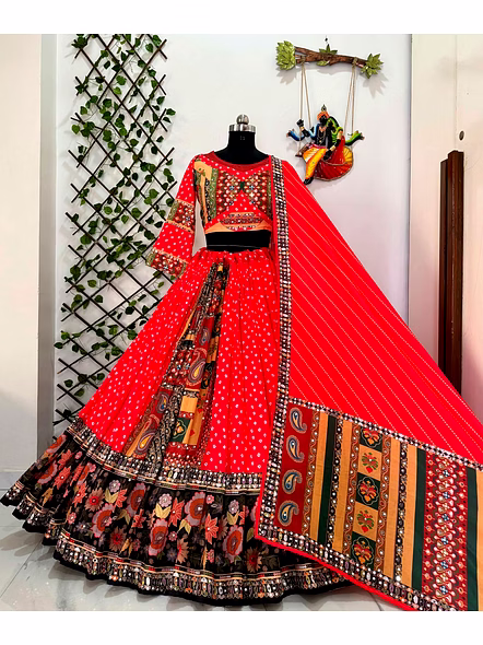 Real Mirror Work Digital print Chnaiya Choli For Navratri 139-1