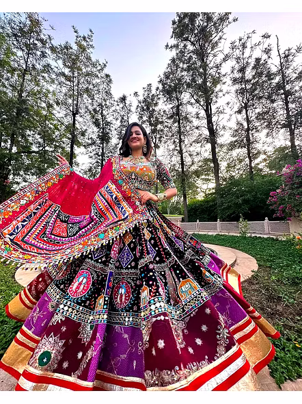 Real Mirror Work Digital print Chnaiya Choli For Navratri 140-1