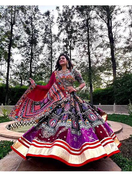 Real Mirror Work Digital print Chnaiya Choli For Navratri 140-2