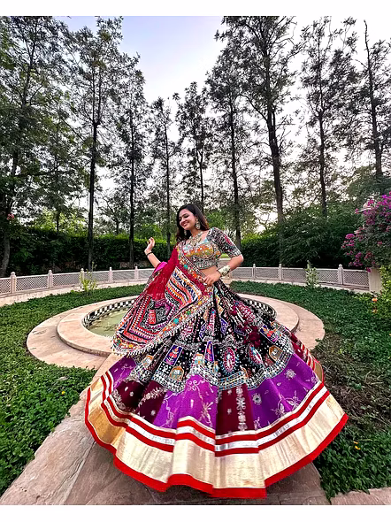 Real Mirror Work Digital print Chnaiya Choli For Navratri 140-3