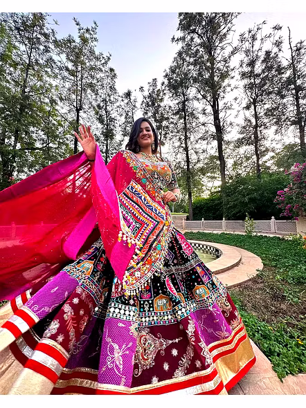 Real Mirror Work Digital print Chnaiya Choli For Navratri 140-4