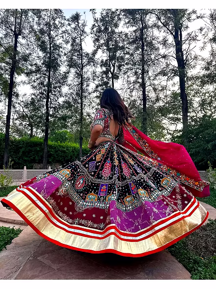 Real Mirror Work Digital print Chnaiya Choli For Navratri 140-5