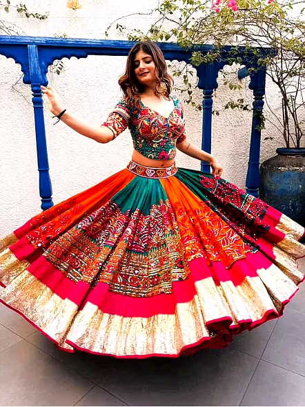 Real Mirror Work Digital print Chnaiya Choli For Navratri 141-ALC141