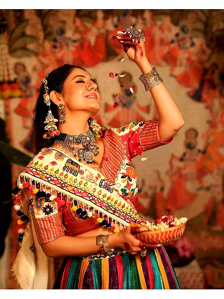 Real Mirror Work Digital print Chnaiya Choli For Navratri 142-3