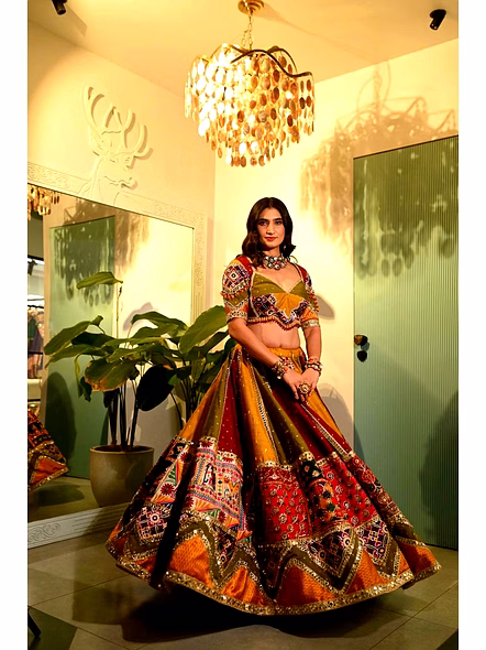 Real Mirror Work Digital print Chnaiya Choli For Navratri 143-ALC143